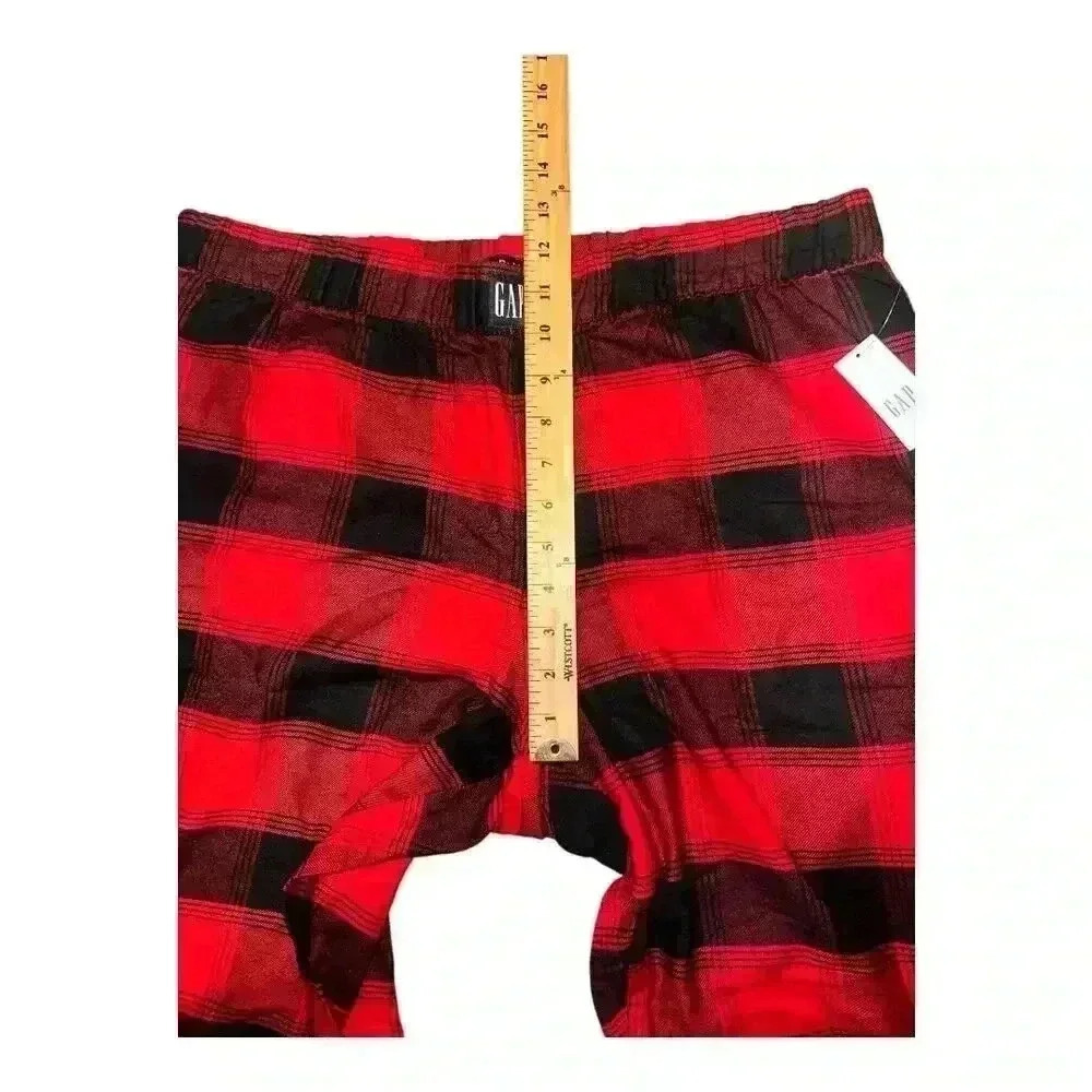 Gap Women's Black/Red Plaid Flannel Pajama Joggers, Large - Picture 7 of 7